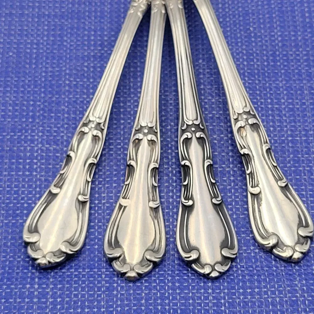 Set of 4 Towle Silver Merrimack Stainless Steel USA Teaspoon